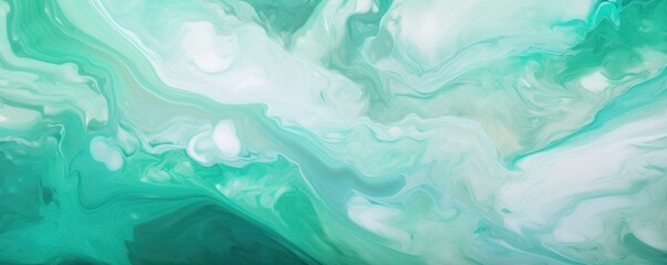 Fototapeta na wymiar Pastel emerald seamless marble pattern with psychedelic swirls