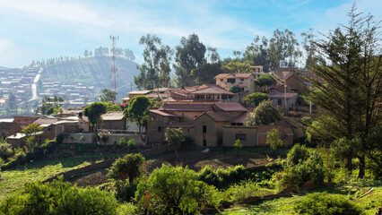 Pueblo de Totora, ubicada en Bolivia en el departamento de Cochabamba, su arquitectura tipo...