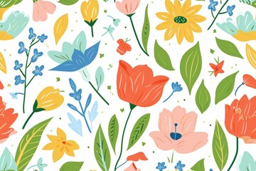 watercolour floral set , Pattern, delicate flowers, yellow, blue and pink flowers, greeting card template