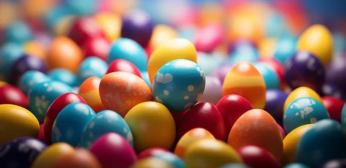 Fotobehang easter eggs colorfull background © Holly Berridge