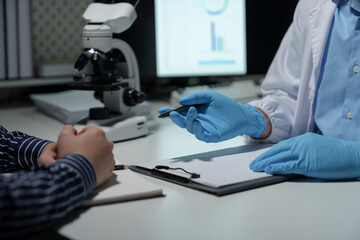 Medical research laboratory A team of scientists or doctors is analyzing it. Laboratory data...