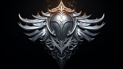 Mofire order emblem elven silver illustration image Ai generated art - obrazy, fototapety, plakaty