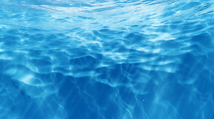 Swimming pool water, caustics ripple and flow texture. Summer background. Blue water texture, water...