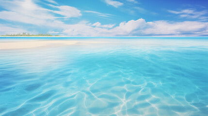 Beach with water, Abstract beautiful sandy beaches background with crystal clear waters of the sea and the lagoon, Ai generated image 