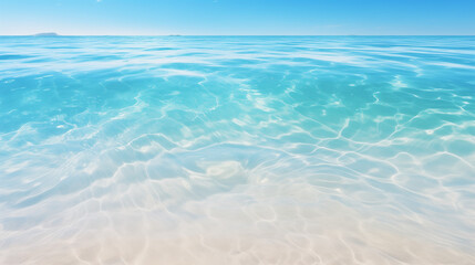 Fototapeta na wymiar Water background, Abstract beautiful sandy beaches background with crystal clear waters of the sea and the lagoon, Ai generated image 