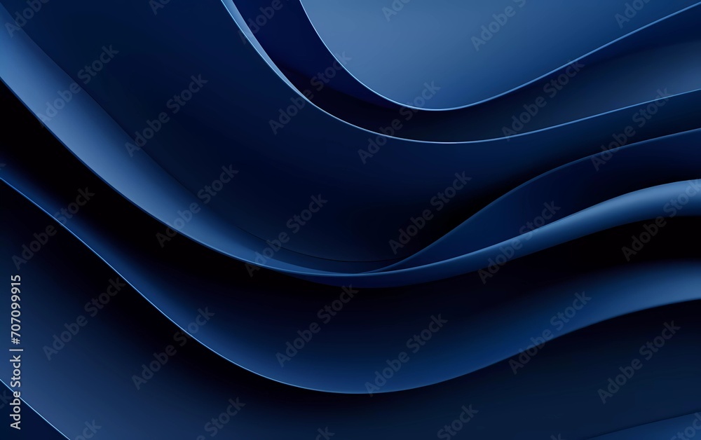 Wall mural dark blue paper waving abstract banner design. wavy vector background. generative ai