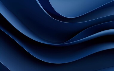 Obraz na płótnie Canvas Dark blue paper waving abstract banner design. Wavy vector background. generative ai