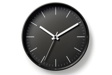 Round wall clock isolated on white background.