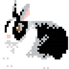 Fototapeta premium Rabbit cartoon icon in pixel style