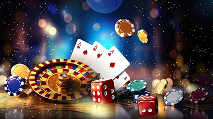 casino and gambling background - obrazy, fototapety, plakaty