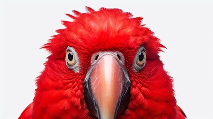Obraz premium Parrot head red feathers realistic alien head idol image