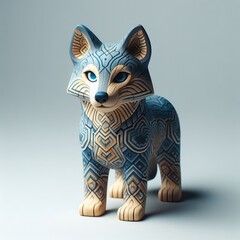 Fototapeta na wymiar animal figure on a wooden toy wooden wolf toy