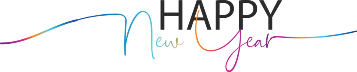 Happy newyear letters banner, vector art and illustration. can use for, landing page, template, ui, web, mobile app, poster, banner, flyer, background