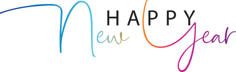 Fototapeta na wymiar Happy newyear letters banner, vector art and illustration. can use for, landing page, template, ui, web, mobile app, poster, banner, flyer, background