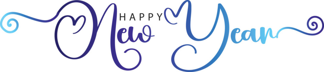 Happy newyear letters banner, vector art and illustration. can use for, landing page, template, ui, web, mobile app, poster, banner, flyer, background