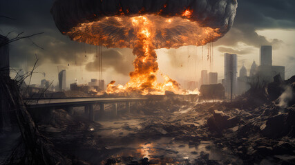 Apocalyptic Symphony: Embracing the aftermath of war, explosions, and the threat of nuclear mayhem.