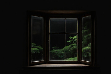 Fototapeta na wymiar window in the dark