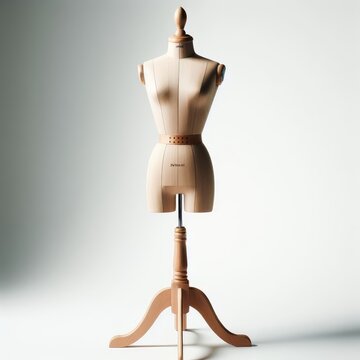 wooden mannequin isolated on white
