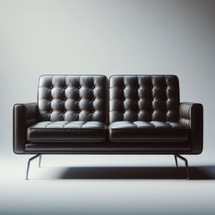 retro style black leather office sofa
