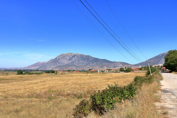 mountain landscape near Prespa National Park in Albania