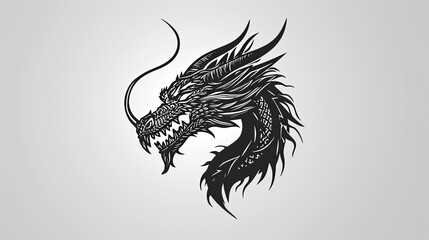 Dragon head tattoo on white background. Dragon head tattoo