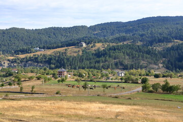View over the village Voskopoja near Korca in Albania