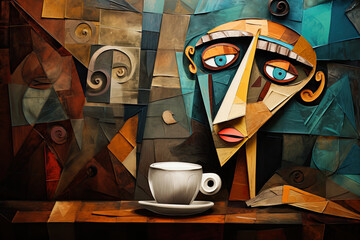 Coffee Shop Background Wall Art: Abstract Cafe Aromas