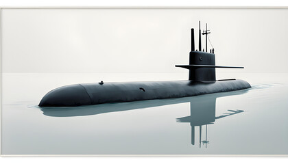 Submarine in the deep ocean