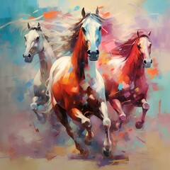Modern Painting with Horses
