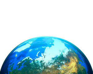 3D Realistic Cloudy World Globe Europe Illustration, transparent background