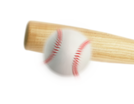 baseball hit with the motion move, transparent background