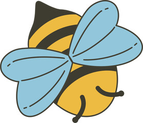 Honey Bee Flat Illustration