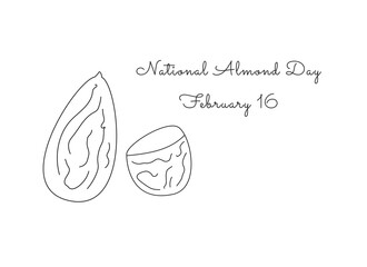 Good for celebrating National Almond Day, this single-line artwork
