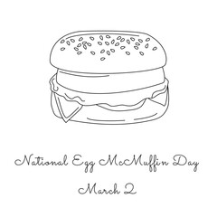 Great for celebrating National Egg McMuffin Day, this one line artwork