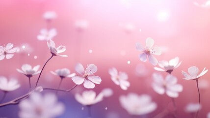 Spring flower pink cherry blossom flower nature wallpaper picture Ai generated art