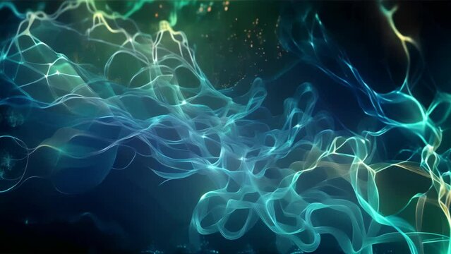 An image digitally representing streams of light intercrossing like synapses in the brain.

