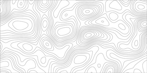 Ocean topographic line map with curvy wave isolines vector illustration. Abstract topographic contours map background, Vector contour topographic map. Cartography texture abstract banner use..