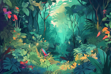 Obraz na płótnie Canvas tropical jungle background