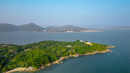 Fototapeta na wymiar Beautiful Scenery of Peng Chau Island, Hong Kong Jan 6 2024