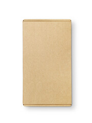 Top view. Brown cardboard box, transparent background