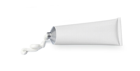 white tube with ointment, transparent background