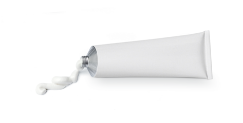 white tube with ointment, transparent background