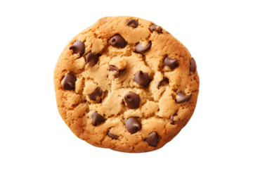 Delicious chocolate cookie on transparent background. Generative ai design.