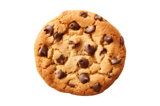 Delicious chocolate cookie on transparent background. Generative ai design.