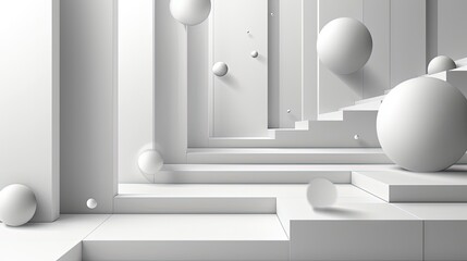 3d white abstract line background