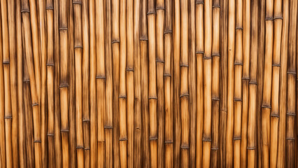 Dry bamboo stems. bamboo fence, decorative scenic background.