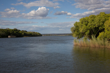 Zimbabwe Zambezi River near Victoria Falls on a sunny winter day