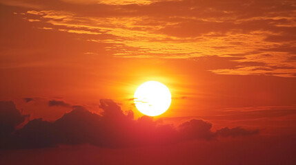 Fototapeta premium Sky Background Orange Sunrise With Clouds Time Lapse. Wallpaper