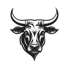 bull silhouette icon. strength and perseverance symbol. vector image of animal
