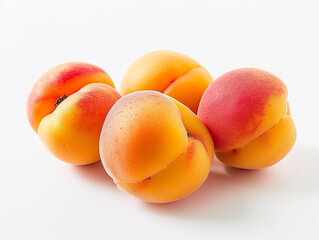 Apricot fruits isolated on white background. Minimalist style.